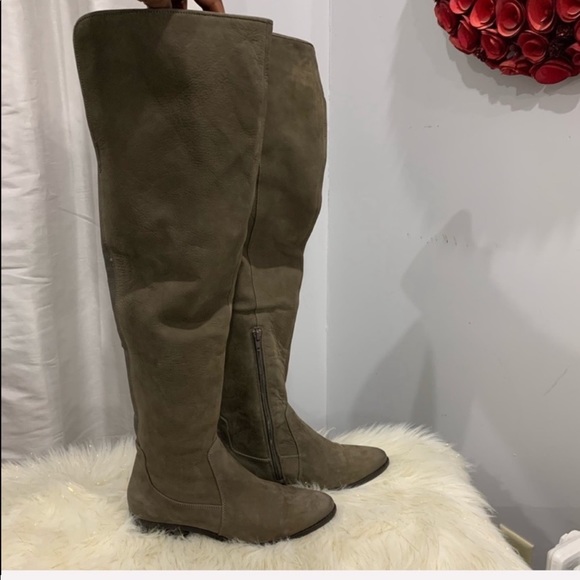 Aldo Shoes - Aldo Chiaverini leather grey knee length boots 9